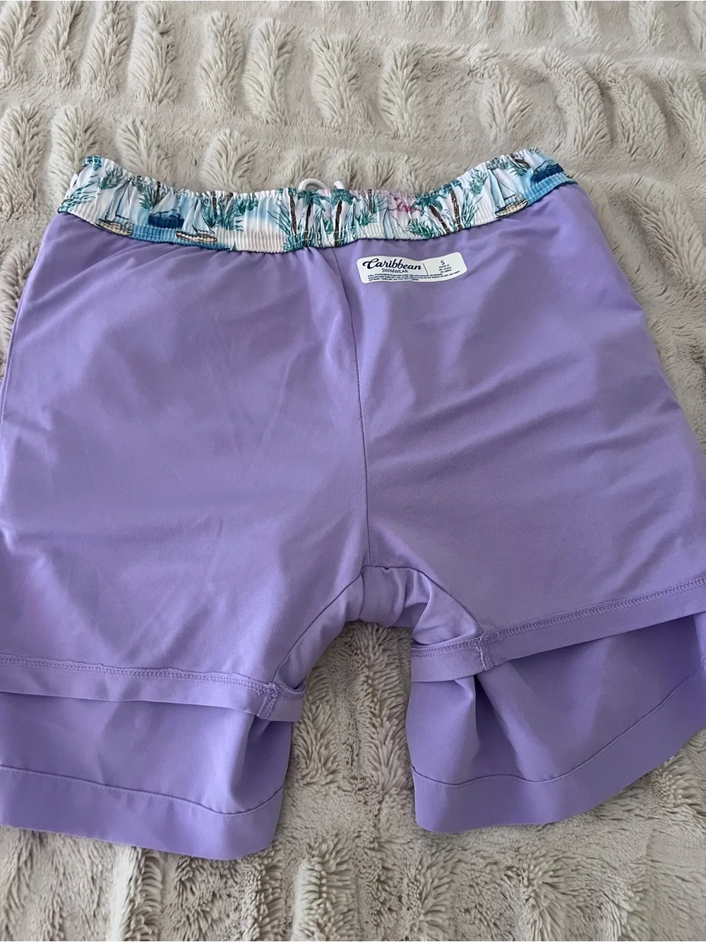 Caribbean Men's Lavender Athletic Drawstring Shorts
